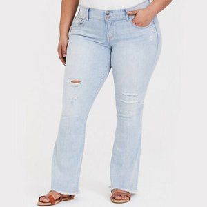 Torrid Flare Distressed Frayed Hem Jeans 24